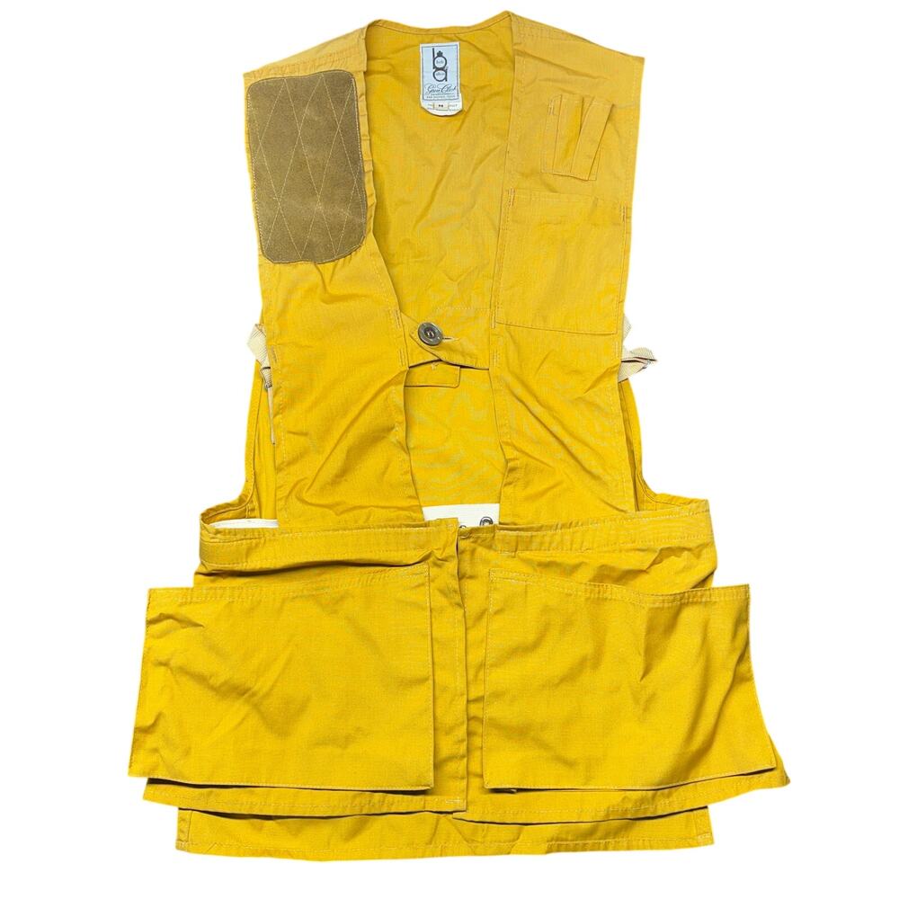 Vintage Bob Allen Vest Medium Yellow Utility Shooting Hunting Trap Made in USA